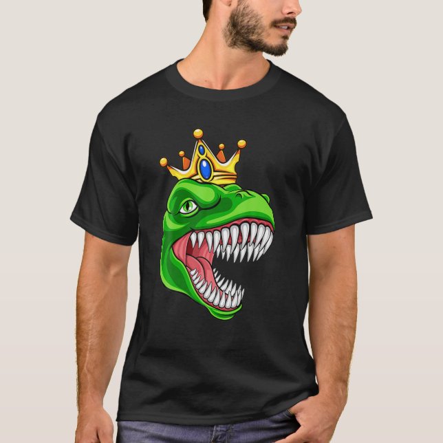 T Rex With Crown Tyrannosaurus Rex Dinosaur Lover T-Shirt (Front)