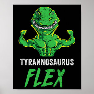 T Rex Workout Funny Dinosaur Gym Weightlifting Cut Poster