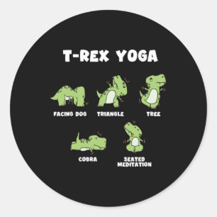 T-rex Yoga Classic Round Sticker