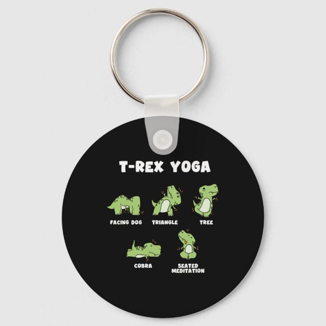 T-rex Yoga  Key Ring (Front)