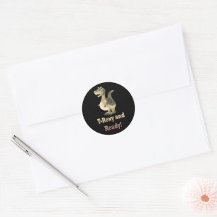 T-Rexy and Ready Dino Cartoon Classic Round Sticker
