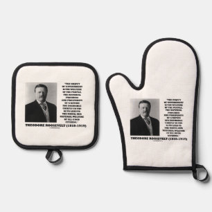 T. Roosevelt Object Government Welfare Of People Oven Mitt & Pot Holder Set