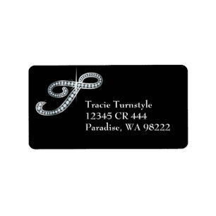 T Script "Diamond Bling" Label