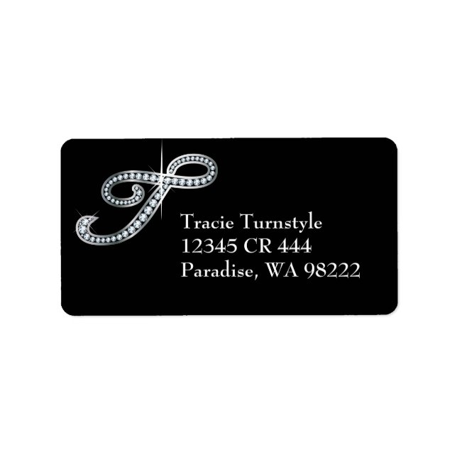 T Script "Diamond Bling" Label (Front)