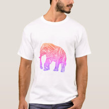 T-ShiMen's T-shirt with elephant printrt