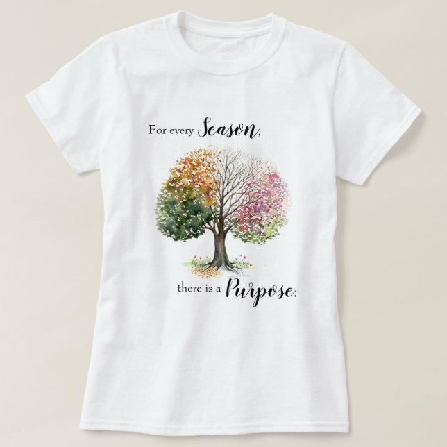 T-SHIRT 4-SEASON TREE WATERCOLOR BIBLE VERSE (Design Front)