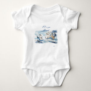 T-shirt adorable rabbits digital drawing  baby bodysuit