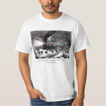 T Shirt: American Railroad Scene: Snowbound