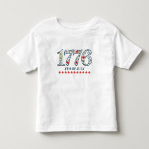 T-Shirt-Baby 1776 Floral 4th of July T-Shirt