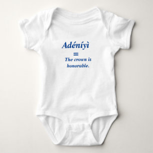 T-Shirt Baby Bodysuit: Customized with Yoruba Name Bodysuit