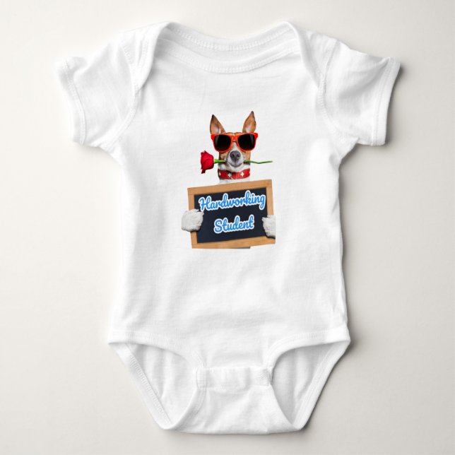 T-Shirt baby bodysuit funny dog patterned (Front)