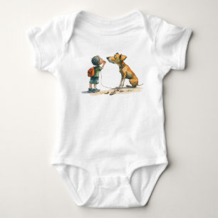 T-Shirt baby dog and horse new design Bodysuit