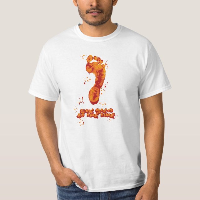 T-Shirt BareFoot Design-One step at the time-Red (Front)