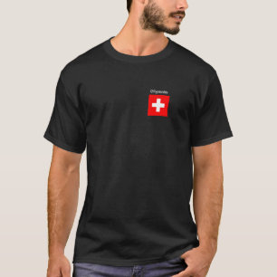 T-shirt Basic Black with Swiss cross