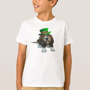 T-Shirt Basset Hound Happy St. Patrick's Clover