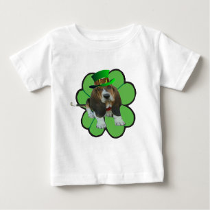 T-Shirt Basset Hound Happy St. Patrick's Clover