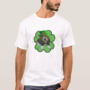 T-Shirt Basset Hound Happy St. Patrick's Clover