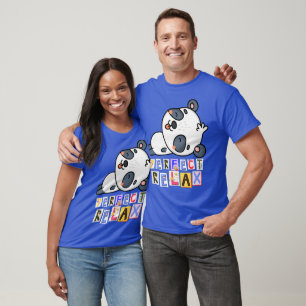 T-Shirt blue cute dog pattern