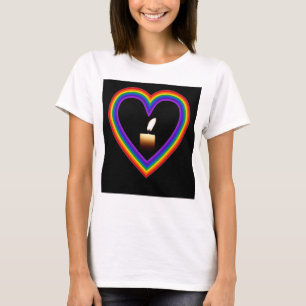 T-Shirt Candle In A Heart Rainbow