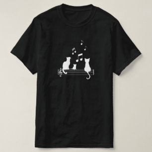 T Shirt Chat Black Note Music score humor