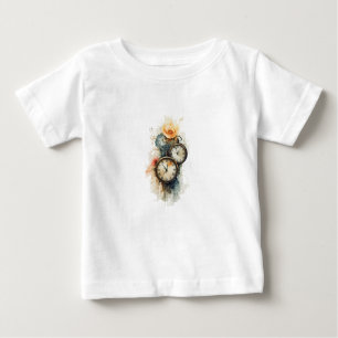 t-shirt child clocks vintage painting