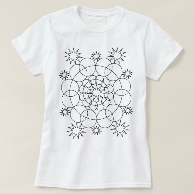 T-shirt - Circles and Stars Mandala to Colour (Design Front)