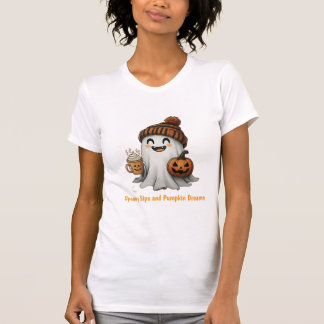 T-Shirt Cute Ghost with Pumpkin Spice Latte