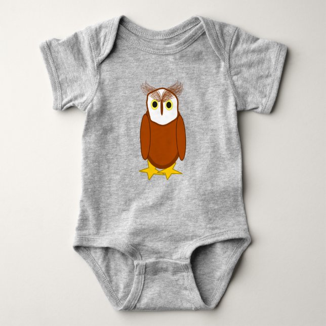 T-shirt - Cute Owl Character Baby Bodysuit (Front)