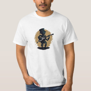 T-shirt cute robot steampunk guitar