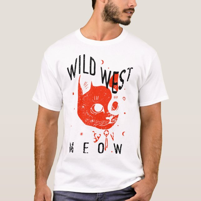 T-shirt design is Meow (Front)