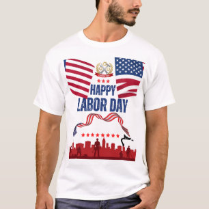 T-shirt design of happy labour day