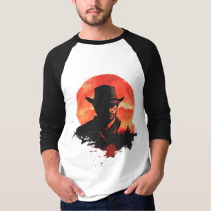  T-shirt design of Red dead silhouette  