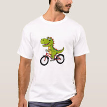 t-shirt dinosaur ride bike 