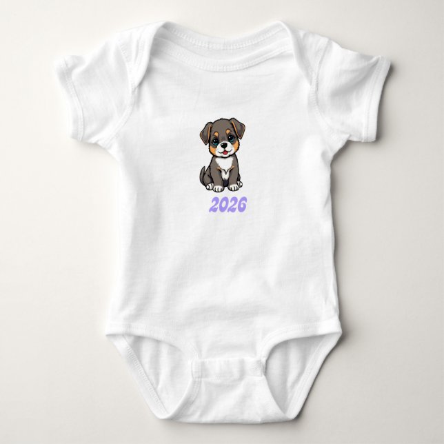 t-shirt dog baby bodysuit (Front)