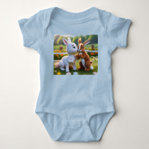 T-Shirt Egg-citing Bunny Brigade: A Cartoon Extrav Baby Bodysuit