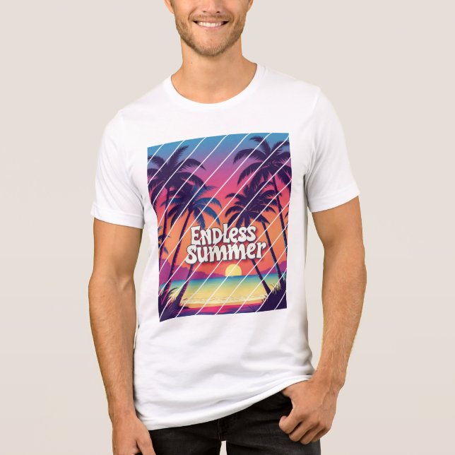  t-shirt Endless Summer retro-style beach Tri-Blend Shirt (Front)