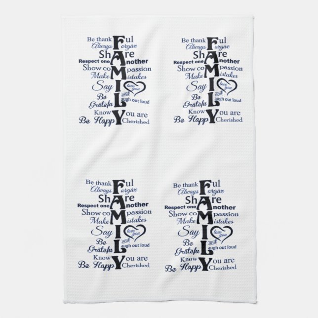 T-Shirt- family lines Tea Towel (Vertical)
