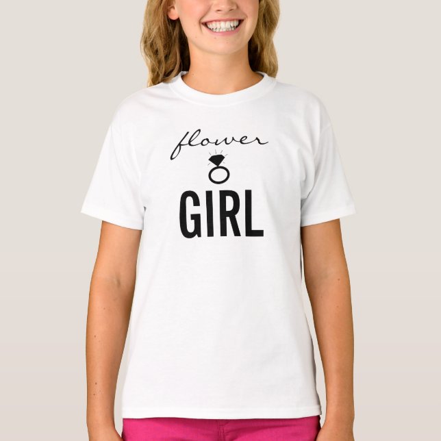 T-Shirt - Flower Girl (Bling) White (Front)