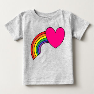 T-Shirt For Baby With Rainbow and Heart Design