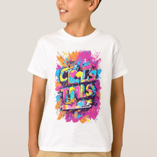 T-shirt graphic for a colour run event. On a white