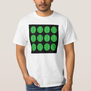 T-Shirt Green Glitter Circles On Black