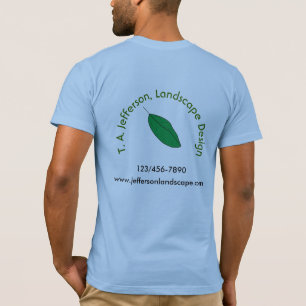 T-shirt - Green Leaf with Curved Text