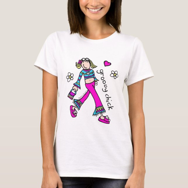 t-shirt groovy chick Available now (Front)