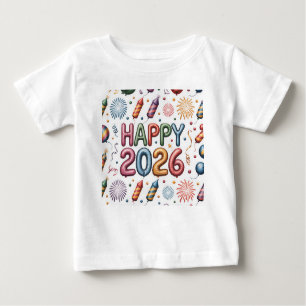 T-Shirt-Happy New Year 2026 Matching Family Baby T-Shirt