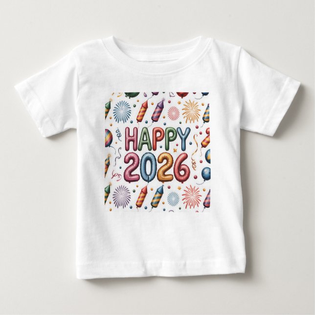T-Shirt-Happy New Year 2026 Matching Family  Baby T-Shirt (Front)