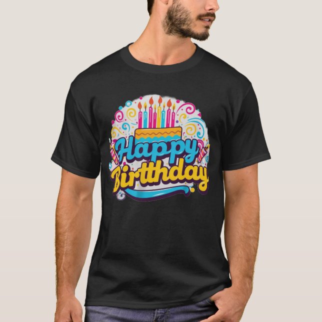 T-shirt / hoodies design Happy Birthday cake (Front)