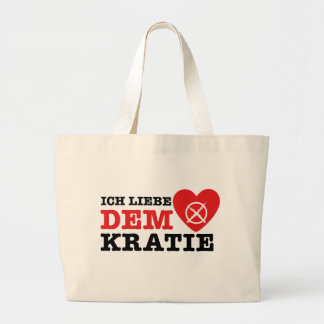 T-shirt - I love democracy Large Tote Bag