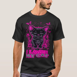 T-SHIRT I LOVE MY CAT NEW FASHION DESIGNER TEE