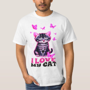 T-SHIRT I LOVE MY CAT NEW FASHION DESIGNER TEE