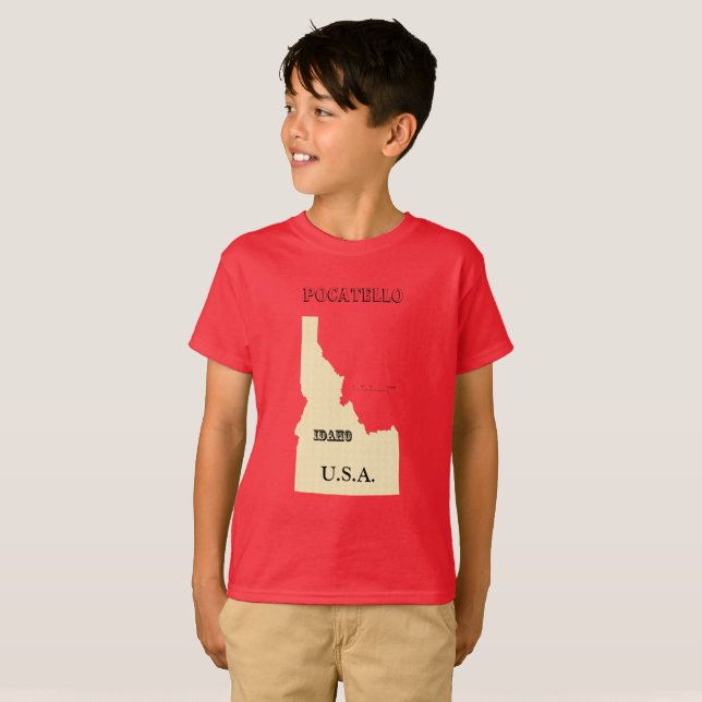 T-shirt - Idaho Map with City (Front Full)